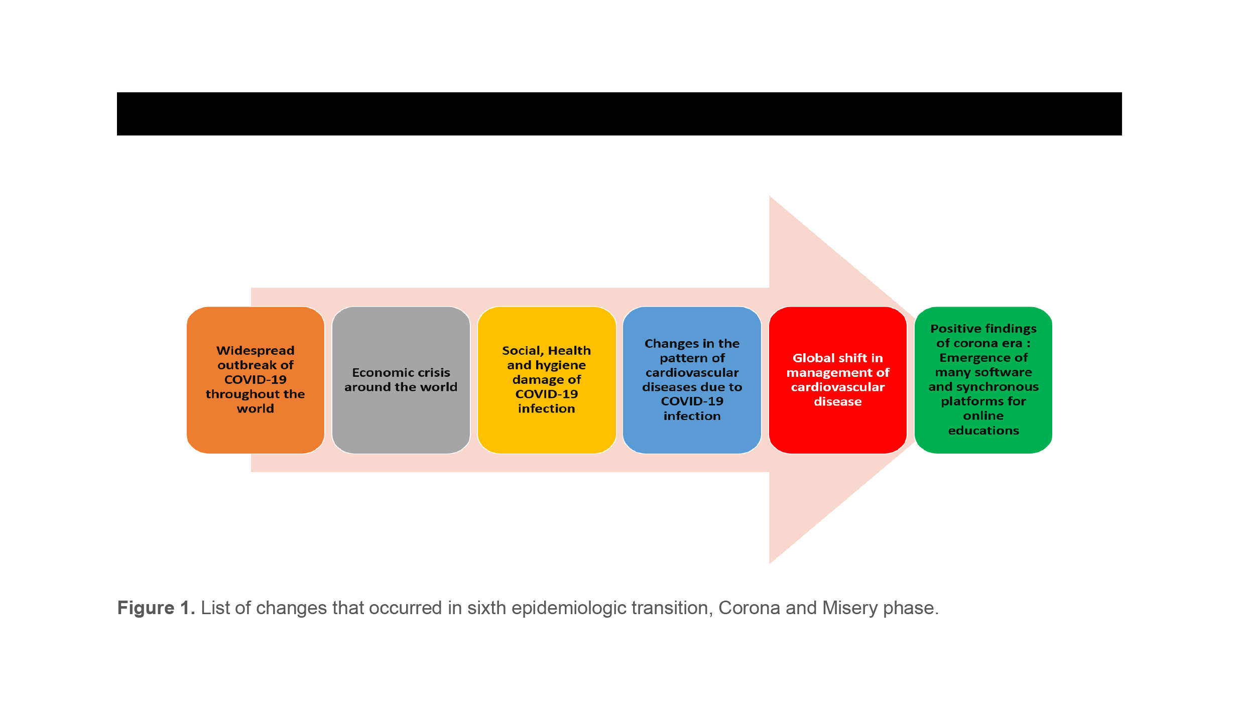 Figure 1. List of changes that occurred in sixth epidemiologic transition, Corona and Misery phase.