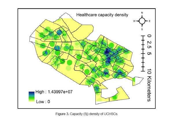 Figure 3. Capacity (Sj) density of UCHSCs.